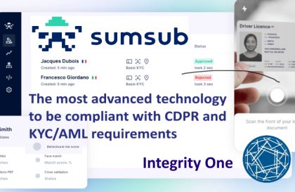 Launching Sumsub KYC/AML services with Integrity One